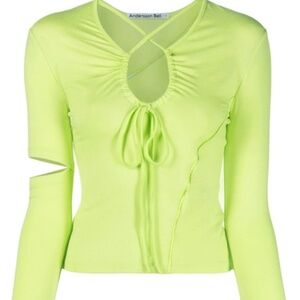 Andersson Bell Edie Cross String Embroidered top